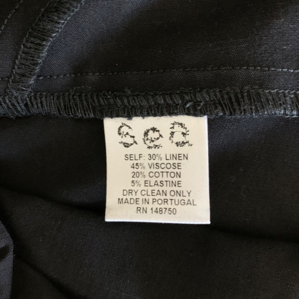 SEA New York Little Black Cocktail Dress off the Shoulder Linen/Cotton Sz 10 - Picture 12 of 16